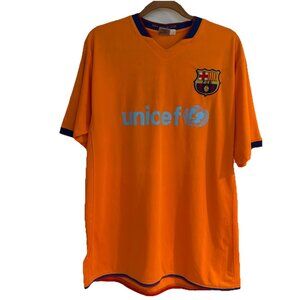 FC Barcelona 2007/08 Away Jersey Orange UNICEF La Liga 80th Anniversarysz 3XL